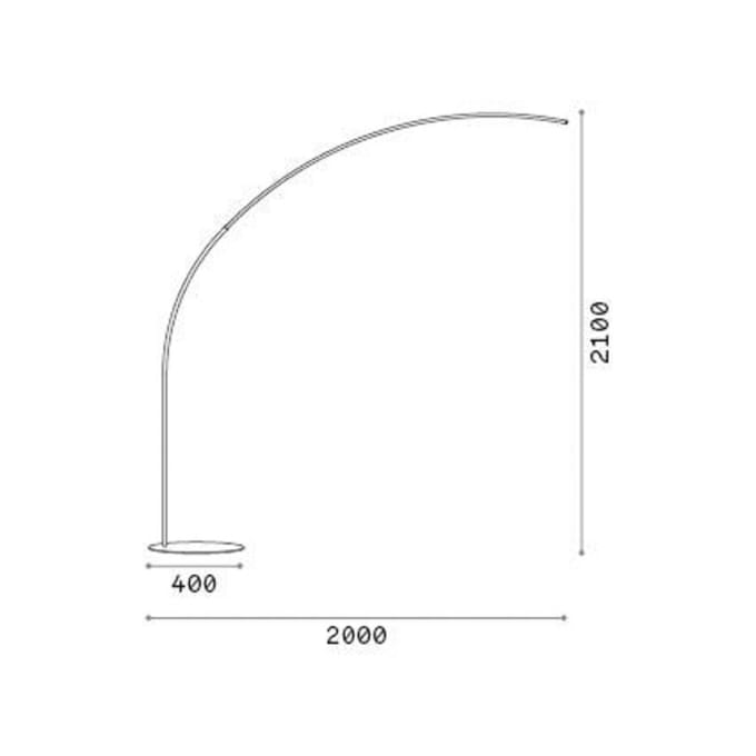 Ideal Lux LED vloerlamp Comet, wit, metaal, hoogte 210 cm