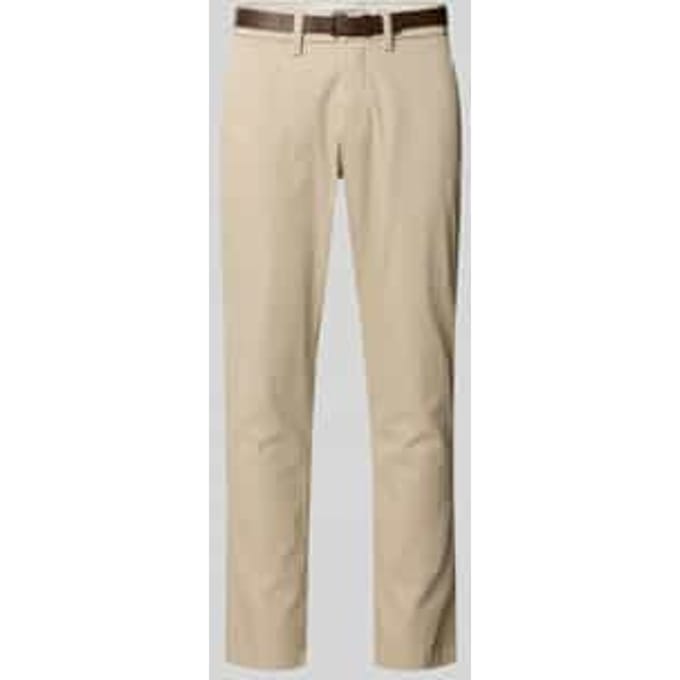 Slim fit stoffen broek met afneembare riem Model 'Marco'