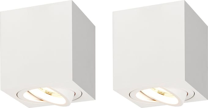 Ledvion - 2X LED Opbouwspots - Dimbaar - 3W - 2700K - Wit