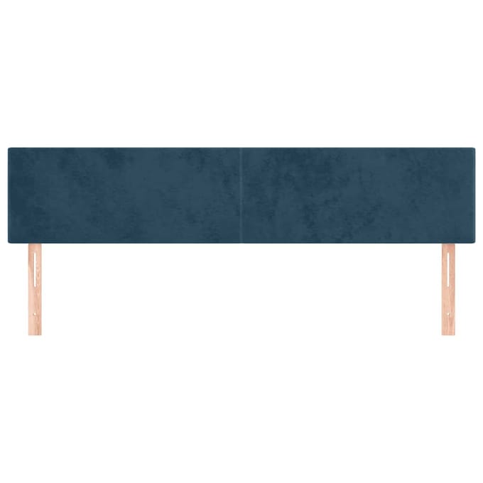 vidaXL - Hoofdborden - 200x5x78/88 - cm - fluweel - donkerblauw