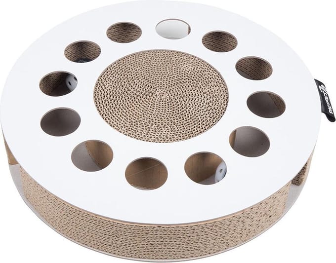 District 70 WHIRL - Kattenspeelgoed van karton - Wit - 33 x 33 x 6 cm