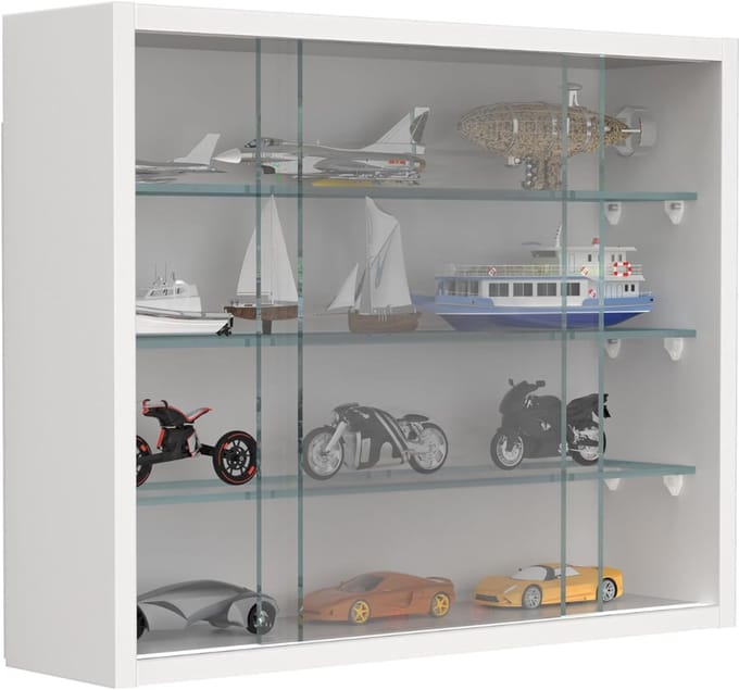 DailySupplies® Vitrinekast met Glas - Vitrinekasten Woonkamer - Wit
