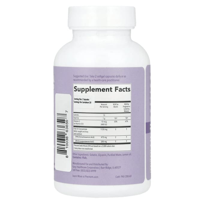 Premom, DHA pour femmes enceintes, 60 capsules molles