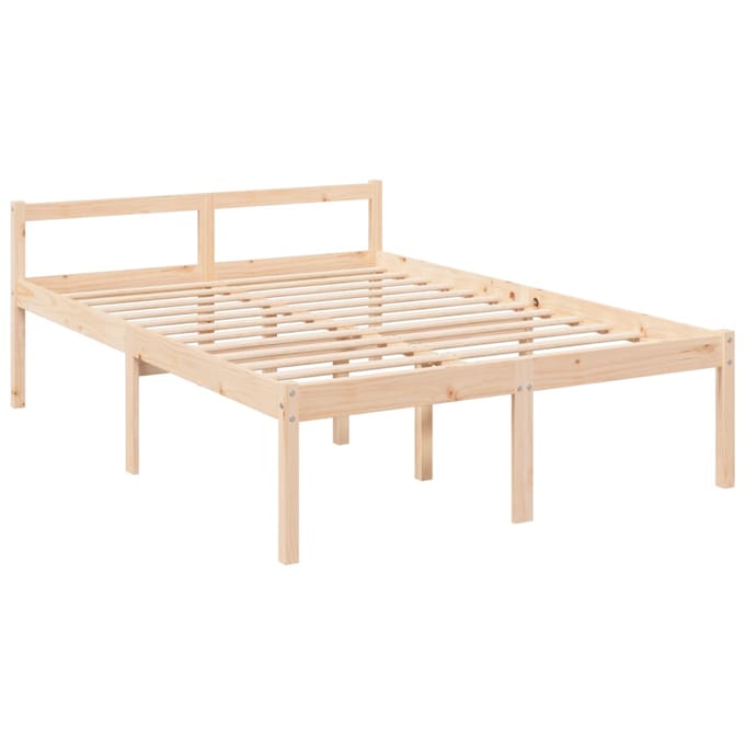 vidaXL - Seniorenbed - massief - grenenhout - wit - 120x190 - cm