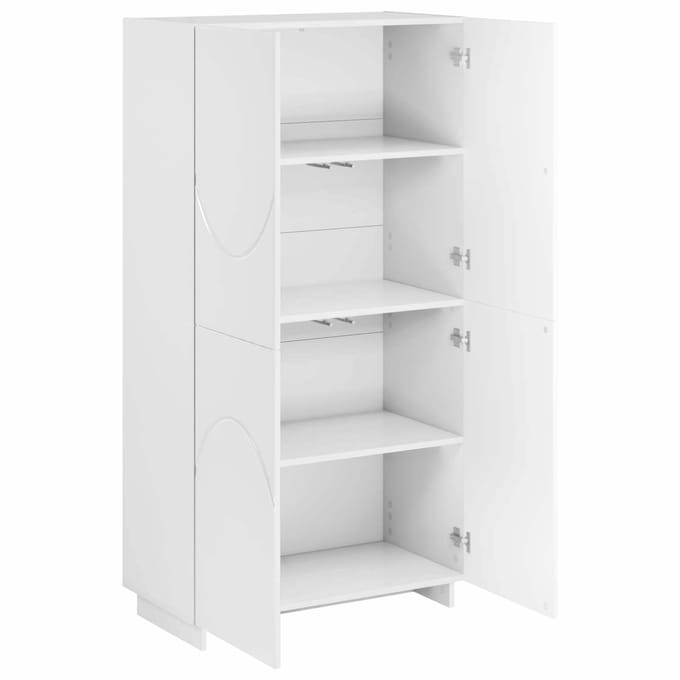 vidaXL - Highboard - Wit - 79 - x - 41 - x - 151 - cm - Bewerkt - hout