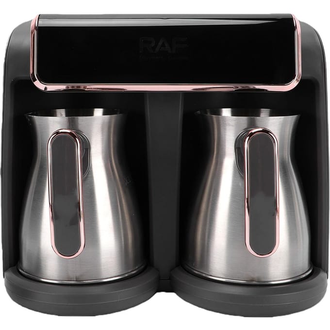 Turkse Koffiemachine Hittebestendig Dubbele Pot Elektrische Koffiezetapparaat Melkopschuimer voor Thuis en Kantoor L gray