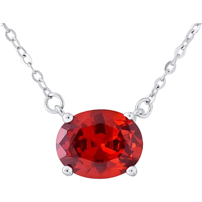 Solitaire ketting zirkoniumoxide rode passie 925
