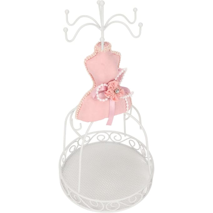Sieraden Display Stand Mannequin Prinses Model Kledingrek voor het Ophangen van Oorbellen Armbanden Ringen white