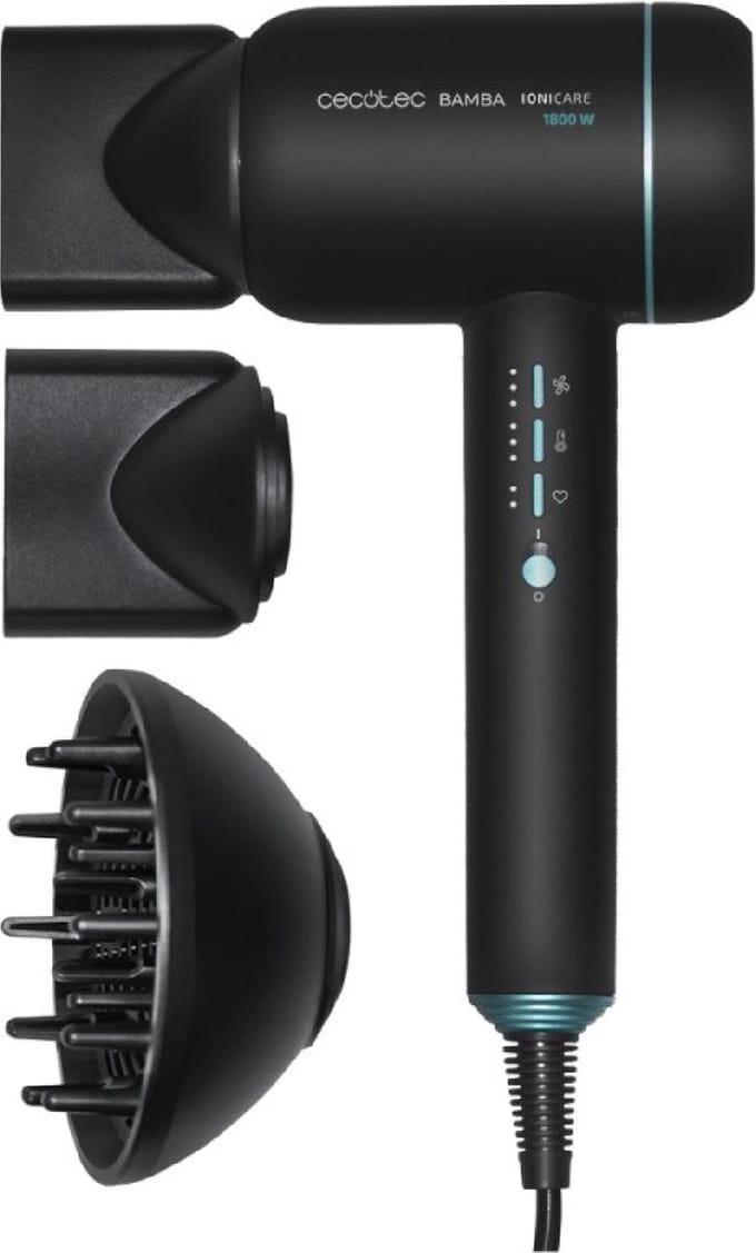 Föhn Cecotec Bamba IoniCare 6000 Rockstar Ice 1800W Zwart