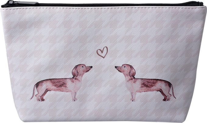 Juleeze Toilettas Dames Hond Teckel 26x6x16 cm Beige Synthetisch Rechthoek