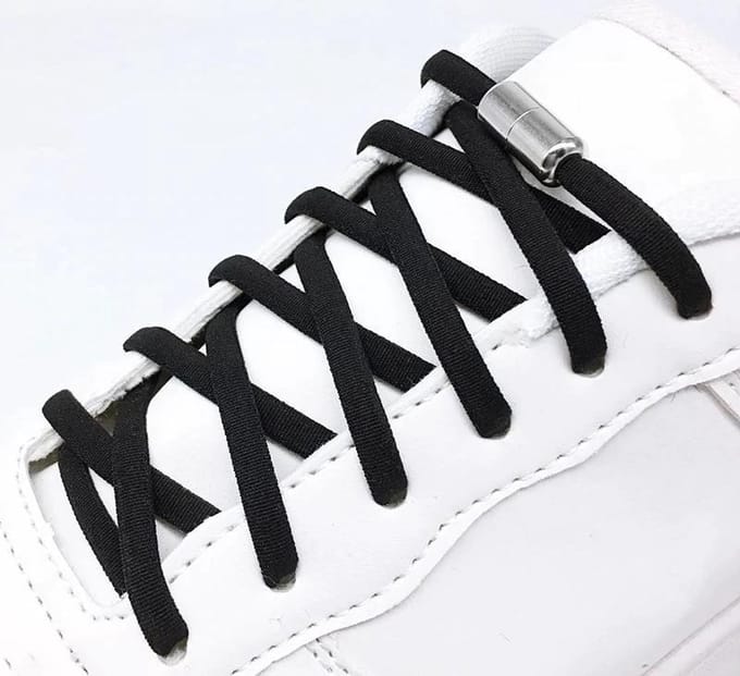 Elastische veters - (Zwart) - elastische veters kinderen - sport veters - Elastische Schoenveters - Speciale Metalen Lock