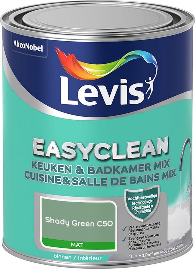 Levis - Easyclean Keuken & Badkamer Mix - Shady Green C50 - Mengverf - 1 L