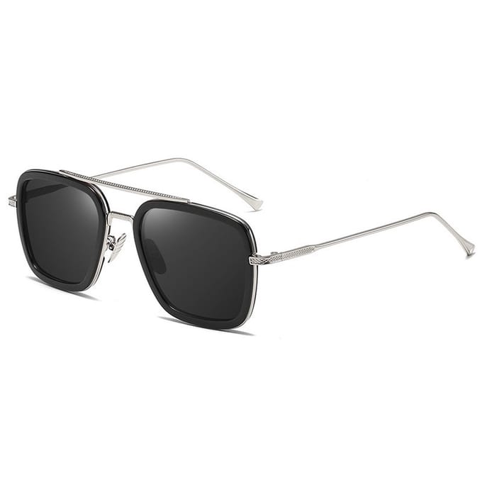 BUGOLINI® Hercules – Designer Zonnebril Voor Heren – Gepolariseerd – UV400 – Silvery Black