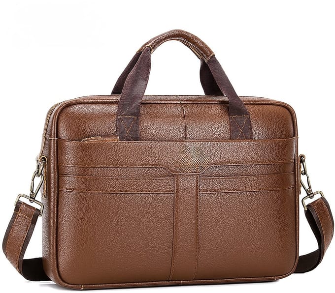 Aktetas - Laptoptas - Schooltas - Schoudertas - Leder - Camel