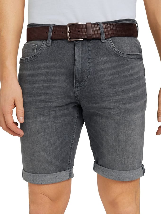 Tom Tailor - TTWILL leren riem met vierkante gesp - Maat 80 - brown uni
