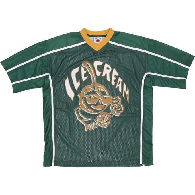 Man Cherry Applique Voetbal Top Groen