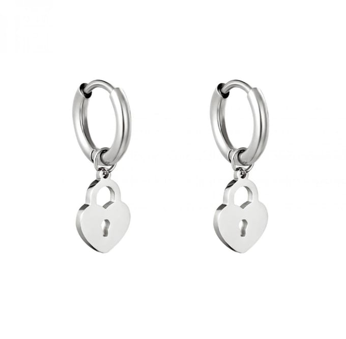 Yehwang - Oorbellen - Locked Heart - Earring - Oorhangers