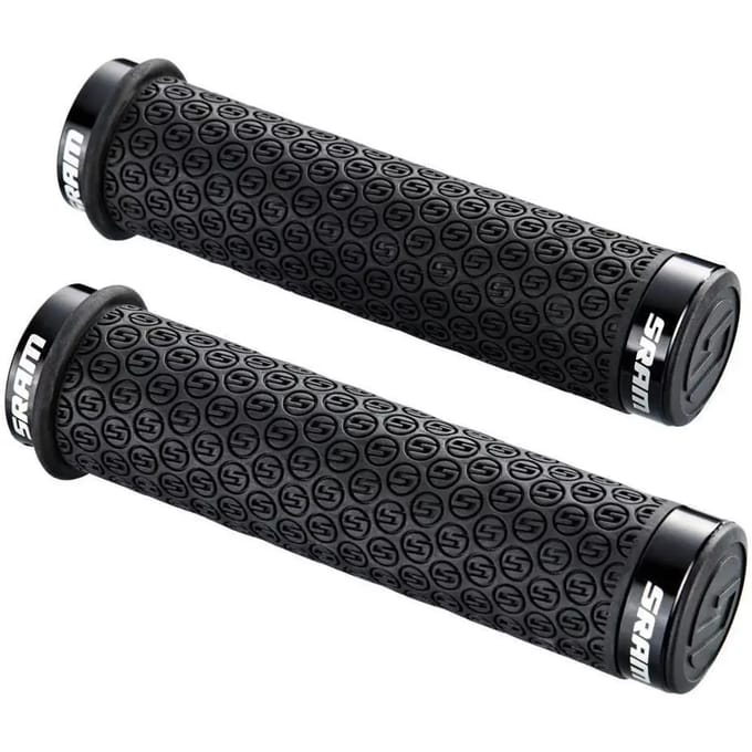 SRAM DH Siliconen handvatten met schroefbeveiliging, zwart