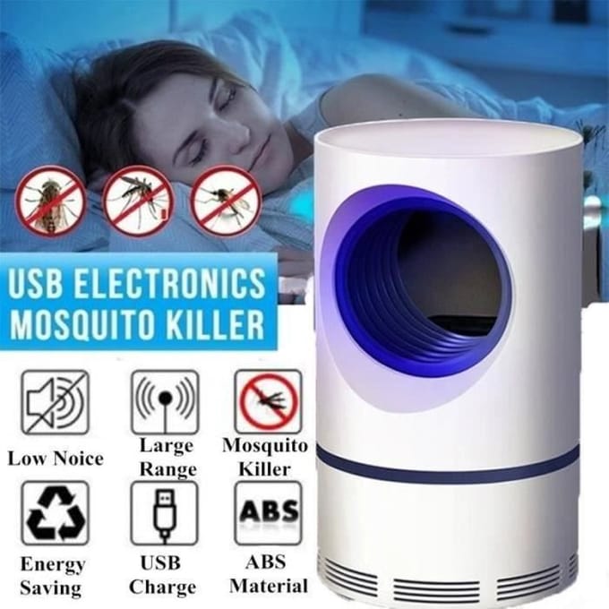 Lampe Anti Moustique - LY16814 - Électrique USB - 12x21.5 cm - Blanc - Piège à Insectes