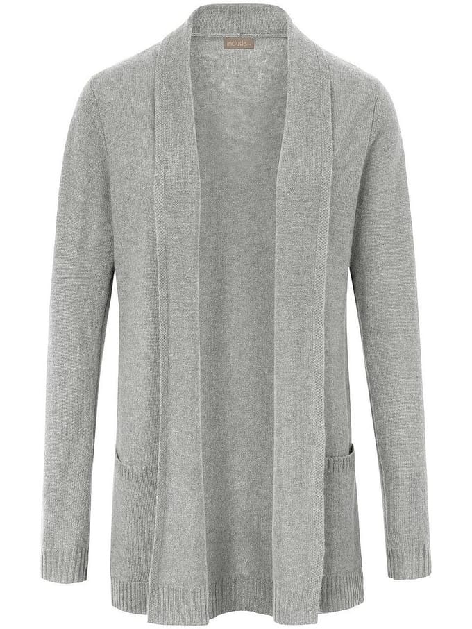 Vest 100% kasjmier lange mouwen Van Peter Hahn grijs