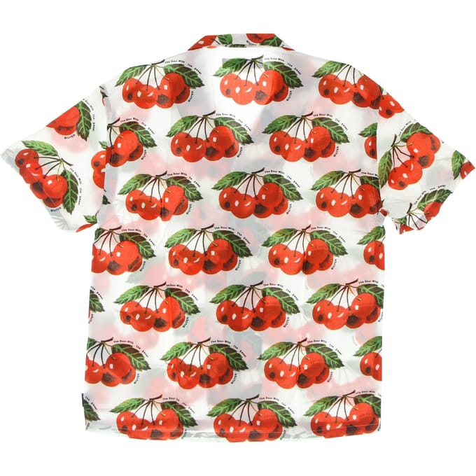 Heren overhemd met korte mouwen Cherry Allover overhemd wit