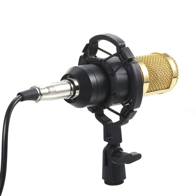 Multifunctionele Live Geluidskaart & BM800 Ophangmicrofoon Kit Uitzending Opname Condensator zwart