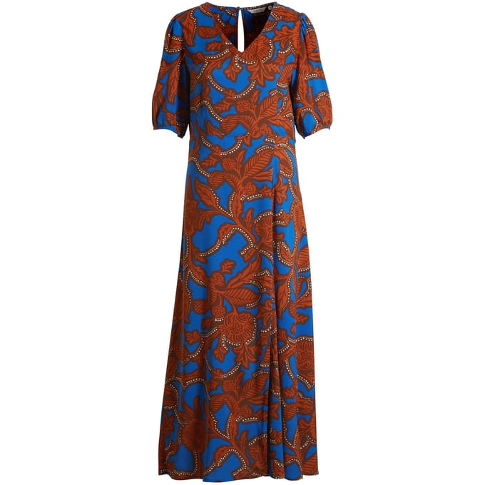 B.Young jurk BYJOSA met all-over print terra/blauw