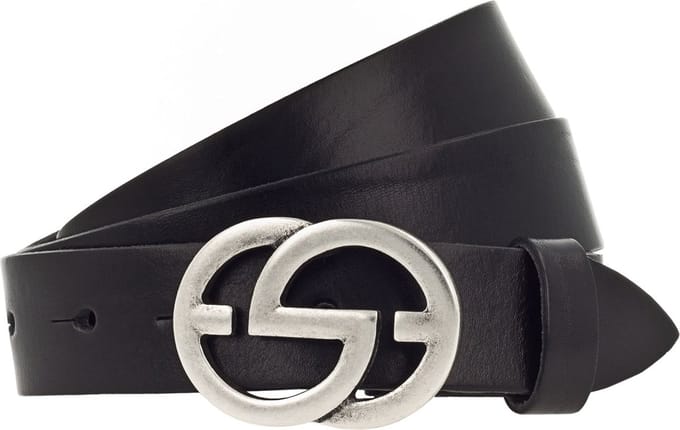 Vanzetti Leren Riem Full Leather Buckel Belt W75 Black Zwart