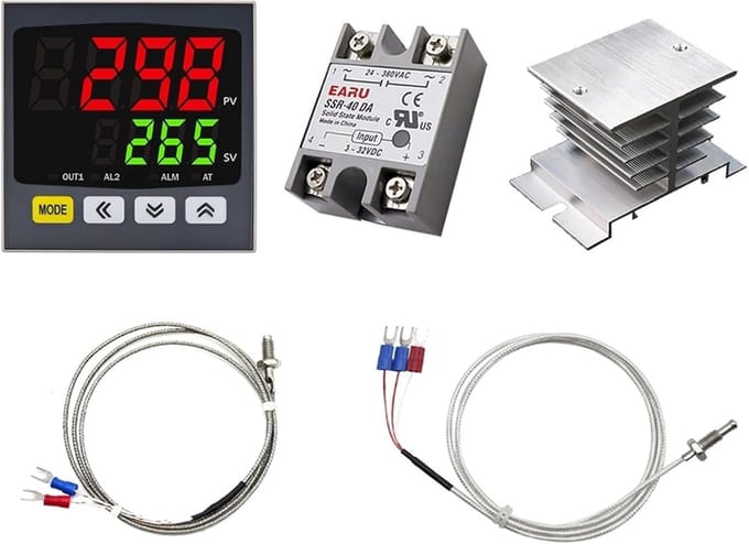Digitale Thermostaat - Temperatuurregelaar - Verwarming Regelen - Universele Input - 1 Meter Kabel - Zwart