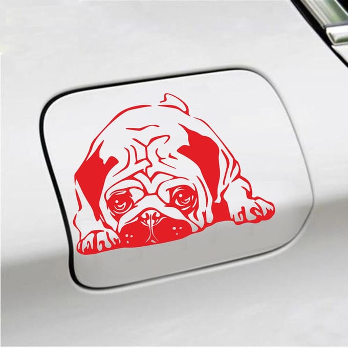 Bumpersticker - Hond - 11,6 X 16 - Rood
