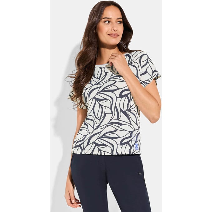 Actief ademend, functioneel shirt van geribde jersey - blauw / gebroken wit - Gr. 36 van Goldner Fashion