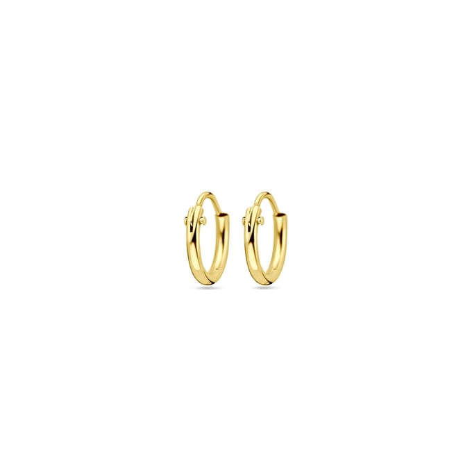 Marie Celeste oorringen ronde buis - 9 mm - Goud