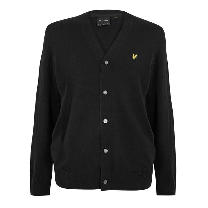 Lyle & Scott Heren Vest met V-hals (Jet Zwart)