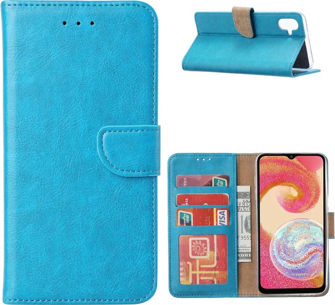 Portemonnee Book Case Hoesje Geschikt voor: Samsung Galaxy A04E - Turquoise