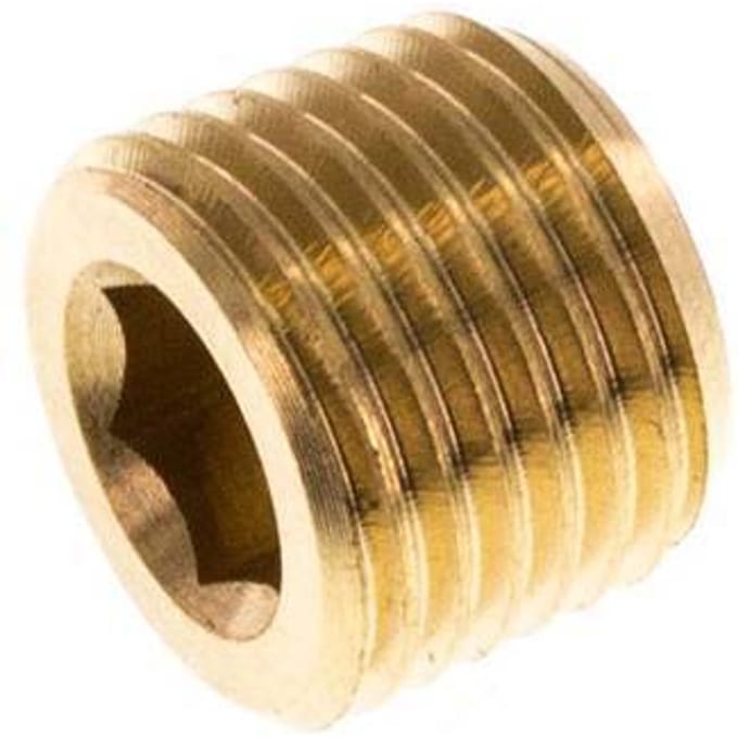 M10x1 Messing Plug met Binnenzeskant zonder kraag (Conisch) 16 Bar [10 Stuks]