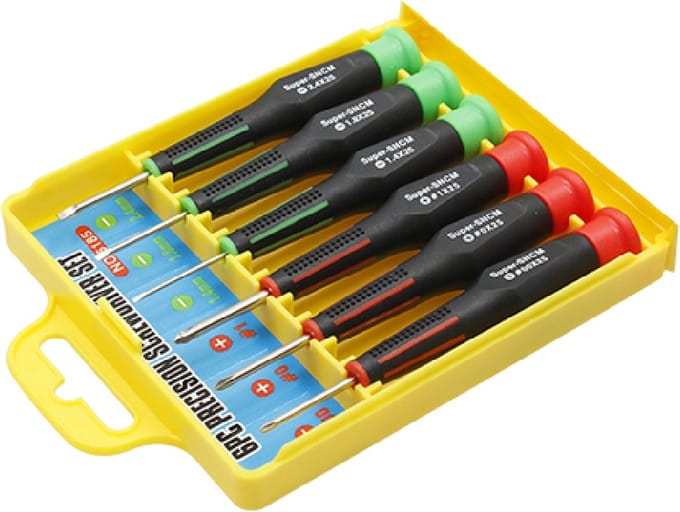 Ferrestock - 6-delige precisie schroevendraaierset in casette - horlogemaker schroevendraaier