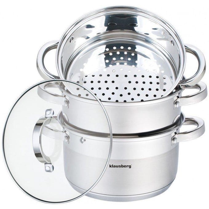 Klausberg 7139 - stoompan - 4 delig - 20cm - rvs - alle warmtebronnen