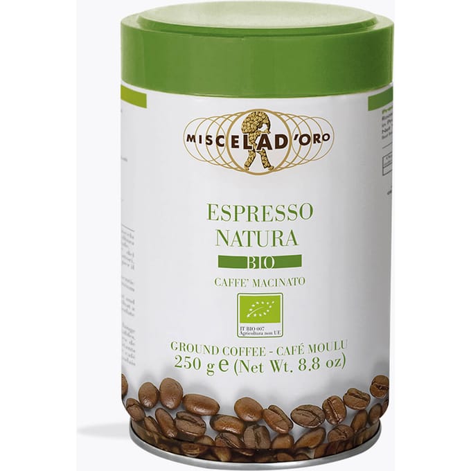 Miscela d'Oro Bio espresso Natura blik 250g gemalen