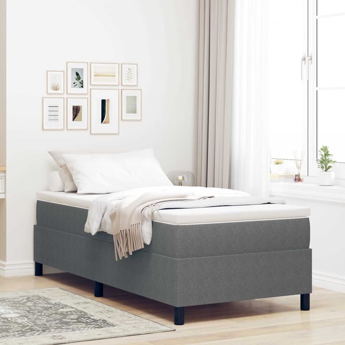 vidaXL - Platformbedframe - Lichtgrijs - 90 - x - 200 - cm - Corduroy - stof