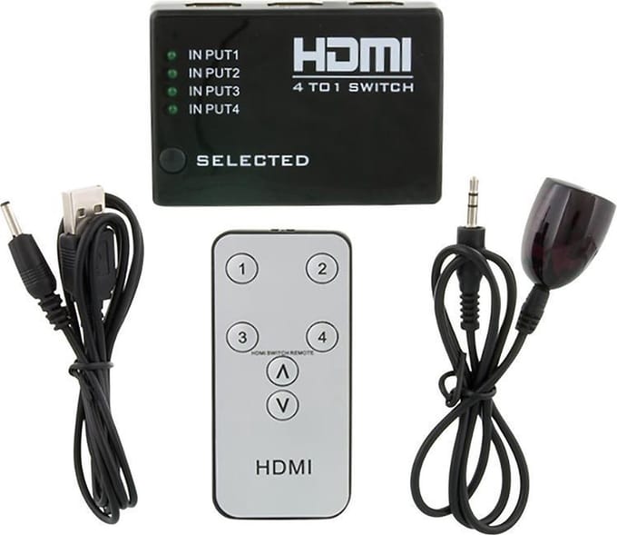 Q-LINK HDMI 4 to 1 switch met afstandsbediening