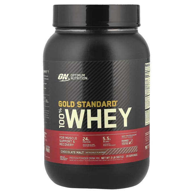 Optimum Nutrition, Gold Standard 100% Whey, Malt au chocolat, 2 lbs (907 g)