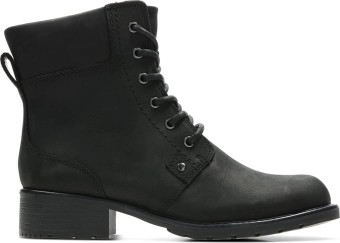 Clarks Orinoco Spice Dames Veterboot - Black Leather - Maat 36