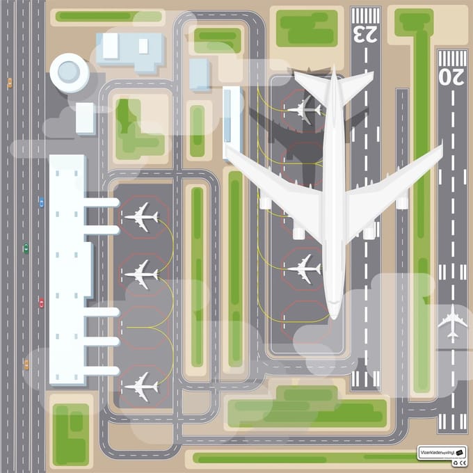 Vinyl | Speelkleed vinyl - airport | 170x170 cm