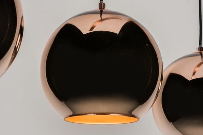 Lumidora Hanglamp 72092 - VINNY - 3 Lichts - E27 - Koper - Roodkoper - Glas