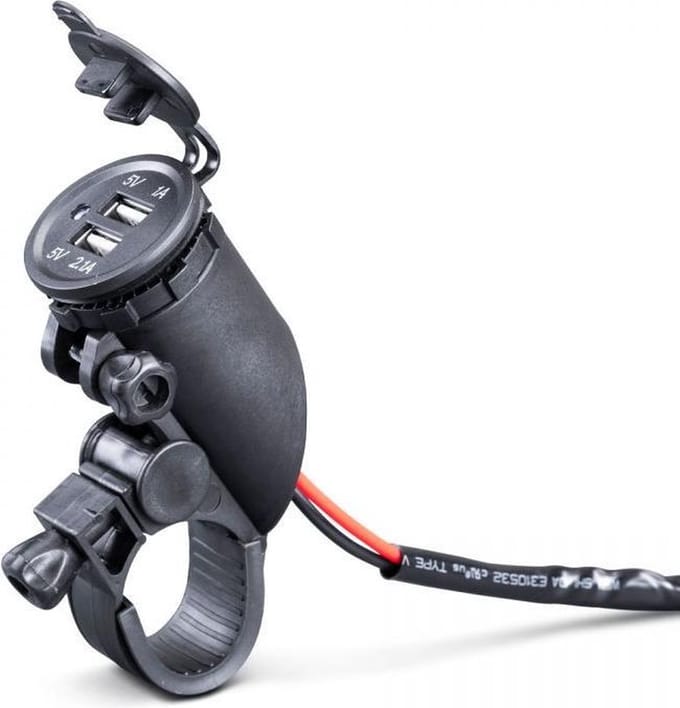 Midland dubbele USB  aansluiting voor scooter-motorrijders