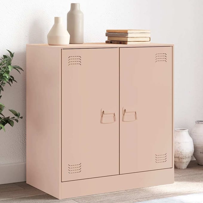 vidaXL - Dressoir - 67x39x73 - cm - staal - roze