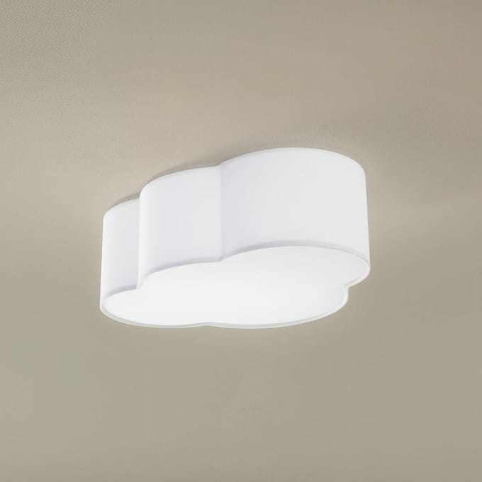 TK Lighting Plafondlamp Cloud, textiel, 41 x 31 cm, wit