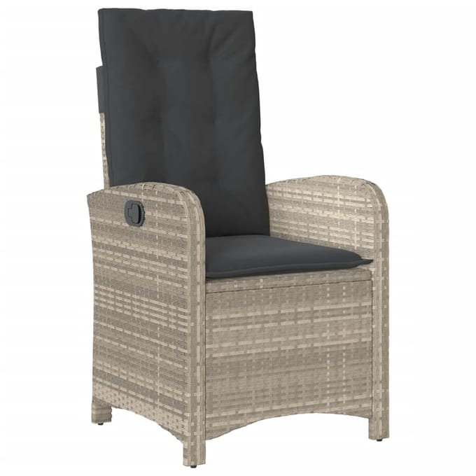 vidaXL - 9-delige - Tuinset - met - kussens - poly - rattan - lichtgrijs