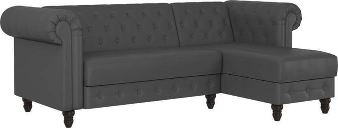 Felix-Slaapbank - Chaise Longue - Grijs PU