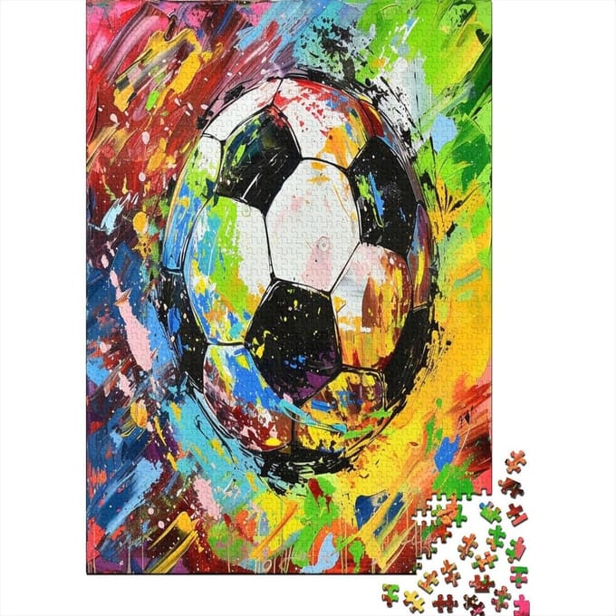 Voetbal Puzzelspel - 1000 Stukjes - Ontspanning Thuis - Gerecycled Karton - 75 x 50 cm